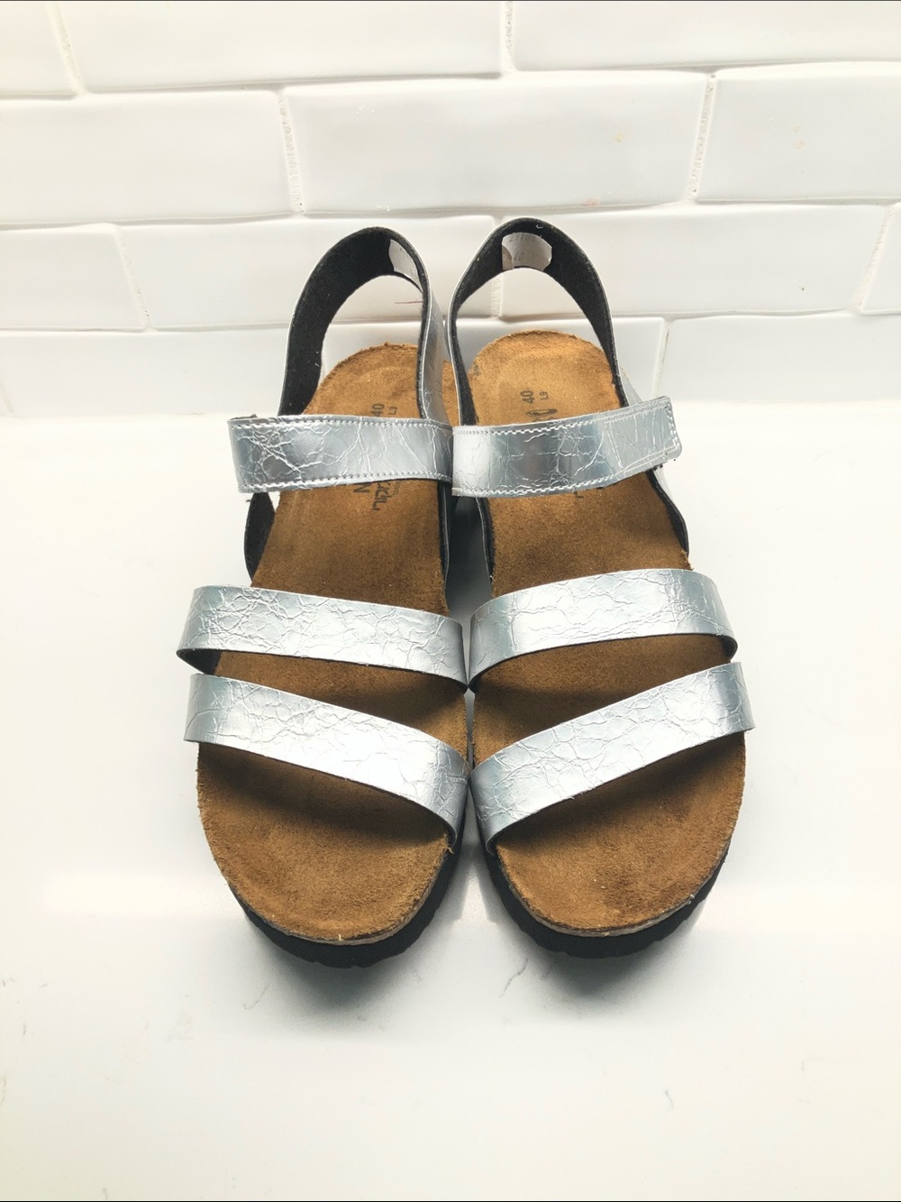 Naot Kayla Sandals in Silver Size 40